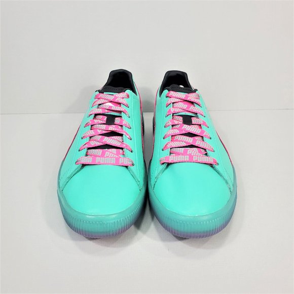 Puma Green and Pink Clyde South Beach Palm Tree Sneakers Men’s Size 11 - Picture 6 of 16